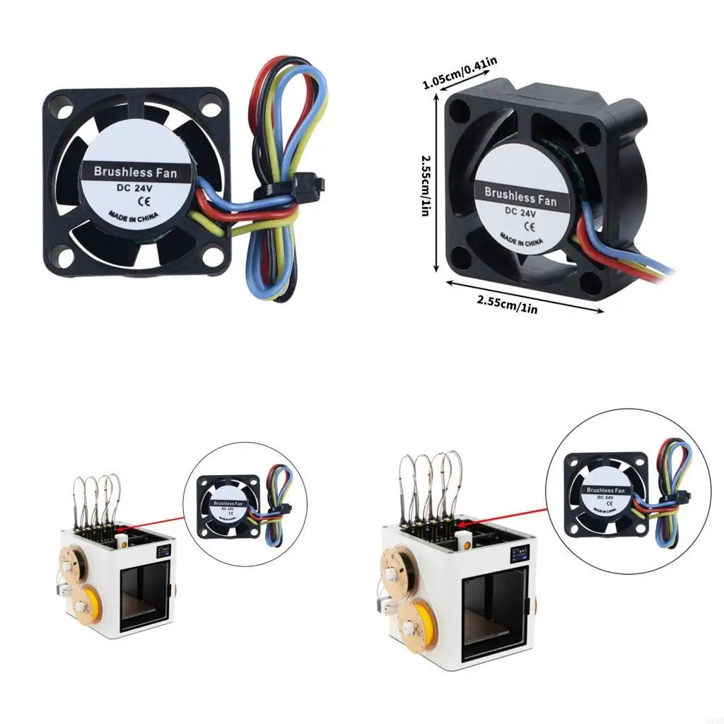 

24V 2510 Quiet Cooling Fan for U1 Hotend Heatsink Fan Enhances Airflows Long Service Life Easy Mount H8WD