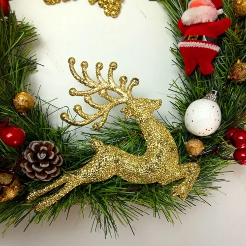 Spacious Design Christmas Door Ornament, Pine Ağac Dallı Deer