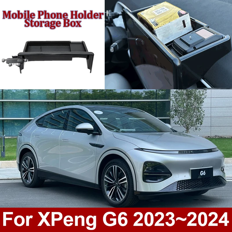 

Mobile Phone Holder Storage Box For XPeng G6 Accessories 2023 2024 Behind The Screen Car Storage Box Auto Interior Accessories