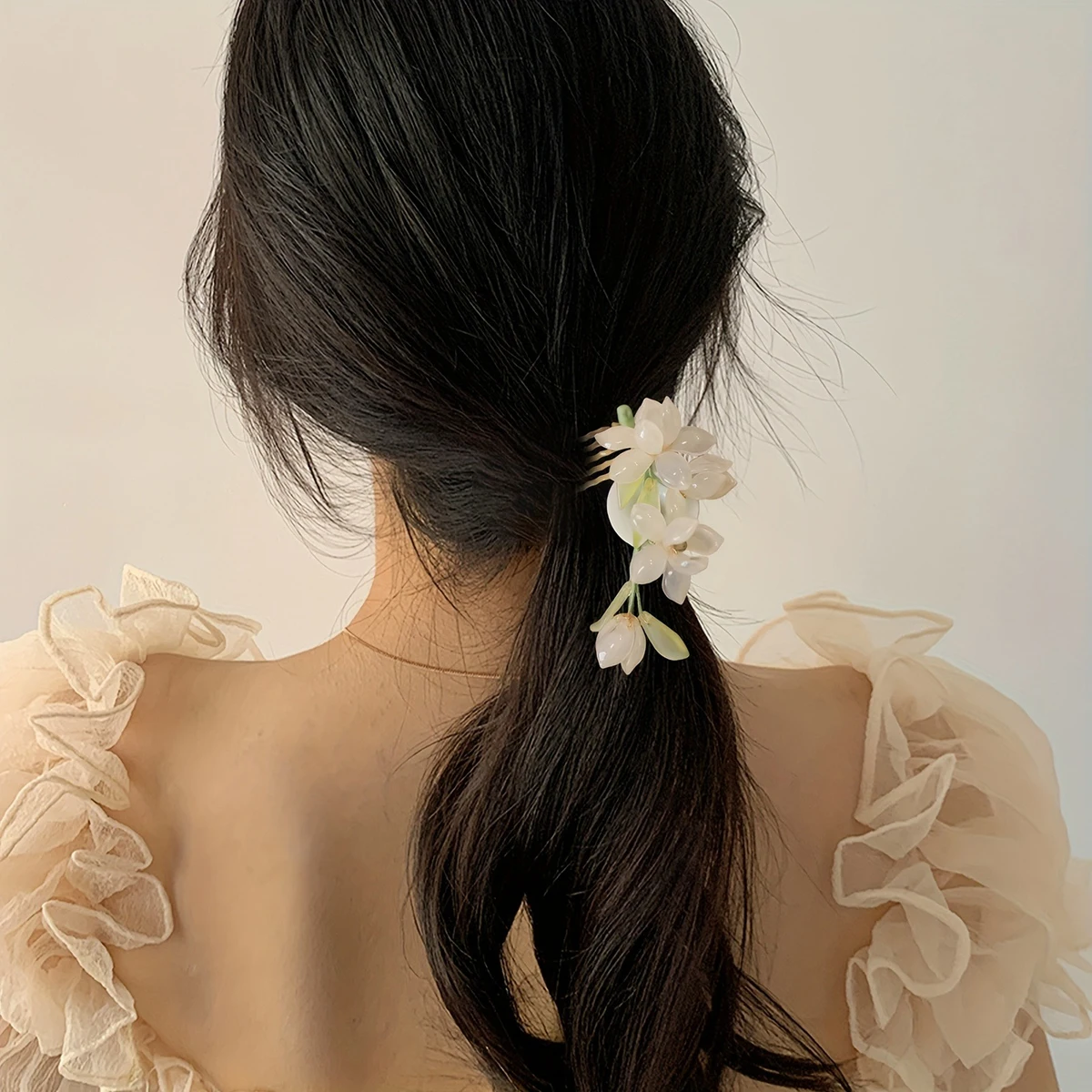 Luxuriöse neue chinesische Stil Jade Orchidee Haarnadel alten Stil Cheongsam Hanfu Haarnadel Party Bankett tägliche Dressing Zubehör – Detail 5
