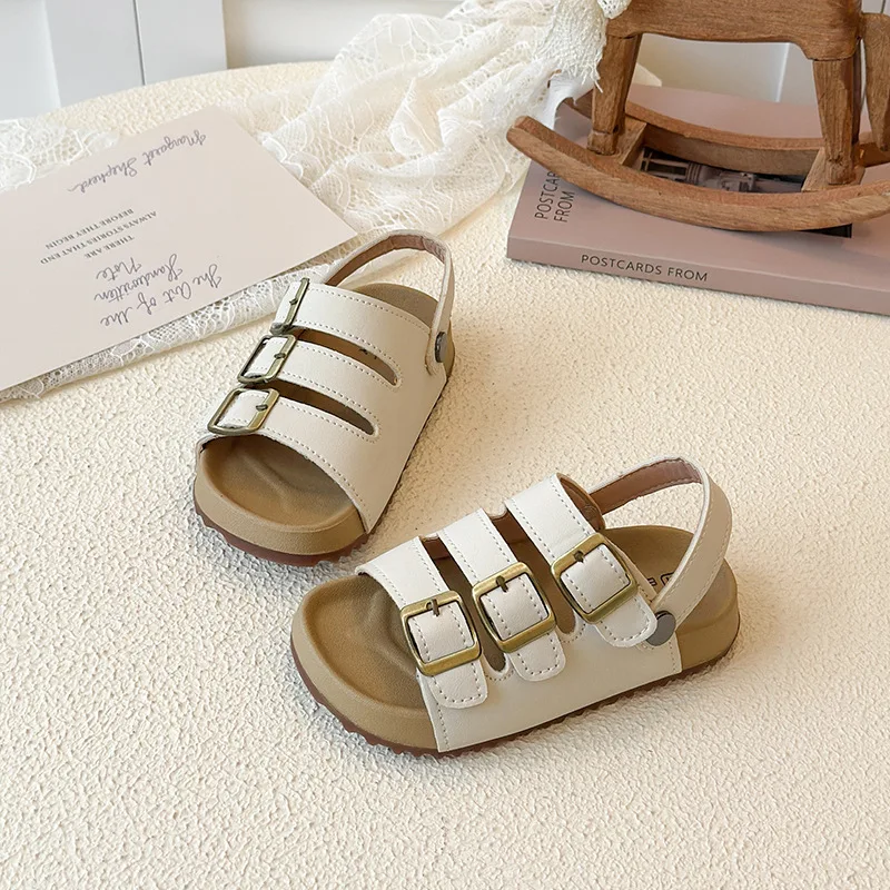 

2026 Children Sandals for Girls Boys Summer New Fashion Korean Style Soft Bottom Anti-slippery Versatile Open-toe Beach Shoes