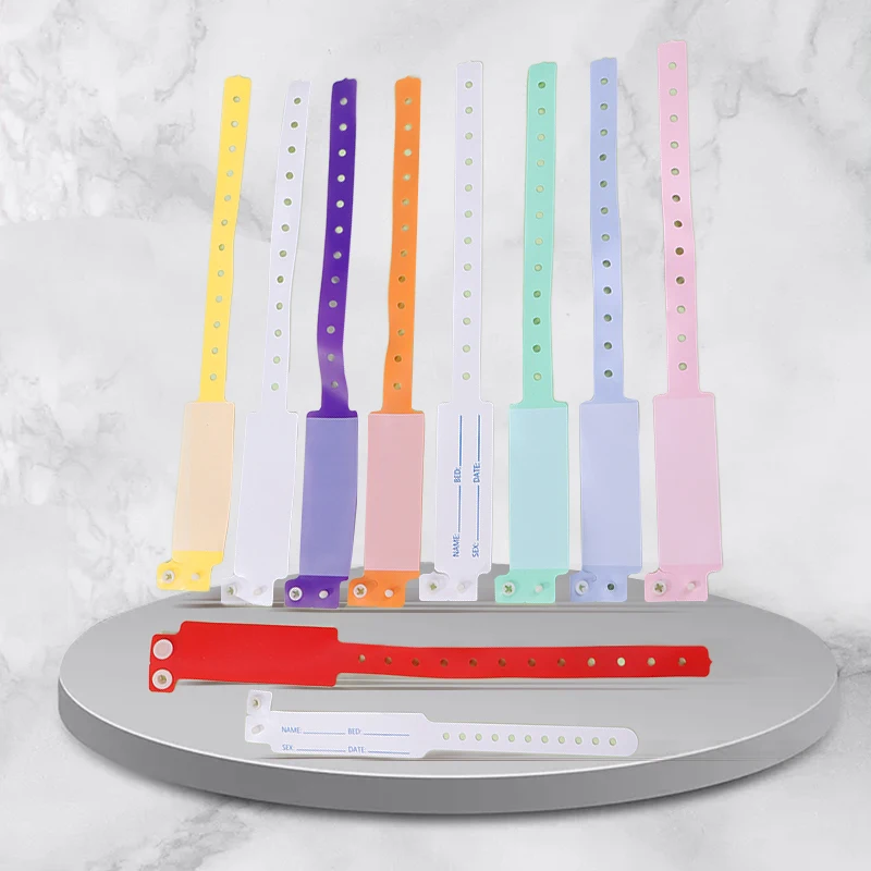 10pcs Disposable Waterproof Plastic Wristband Handwritten Identity Information Disposable Single Use Wristband