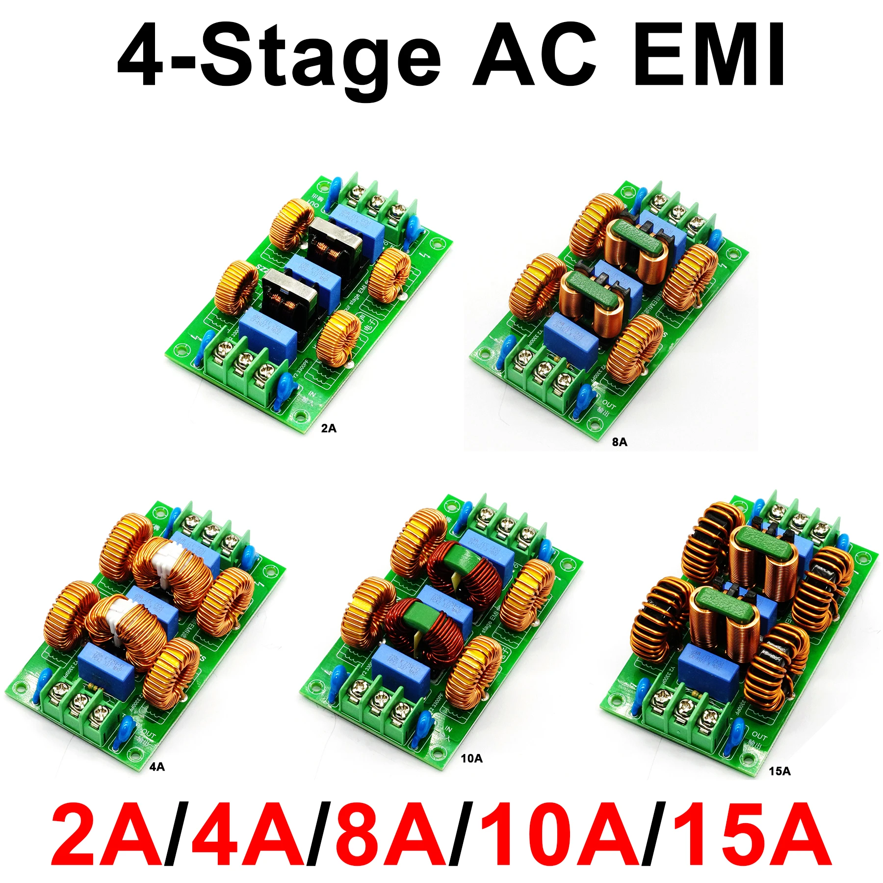 

4-ступенчатый фильтр помех переменного тока 110В/220В (EMC/EMI) 2А-15А, подавитель шумов общего/дифференциального режима, очиститель для аудиоусилителей и ЦАП