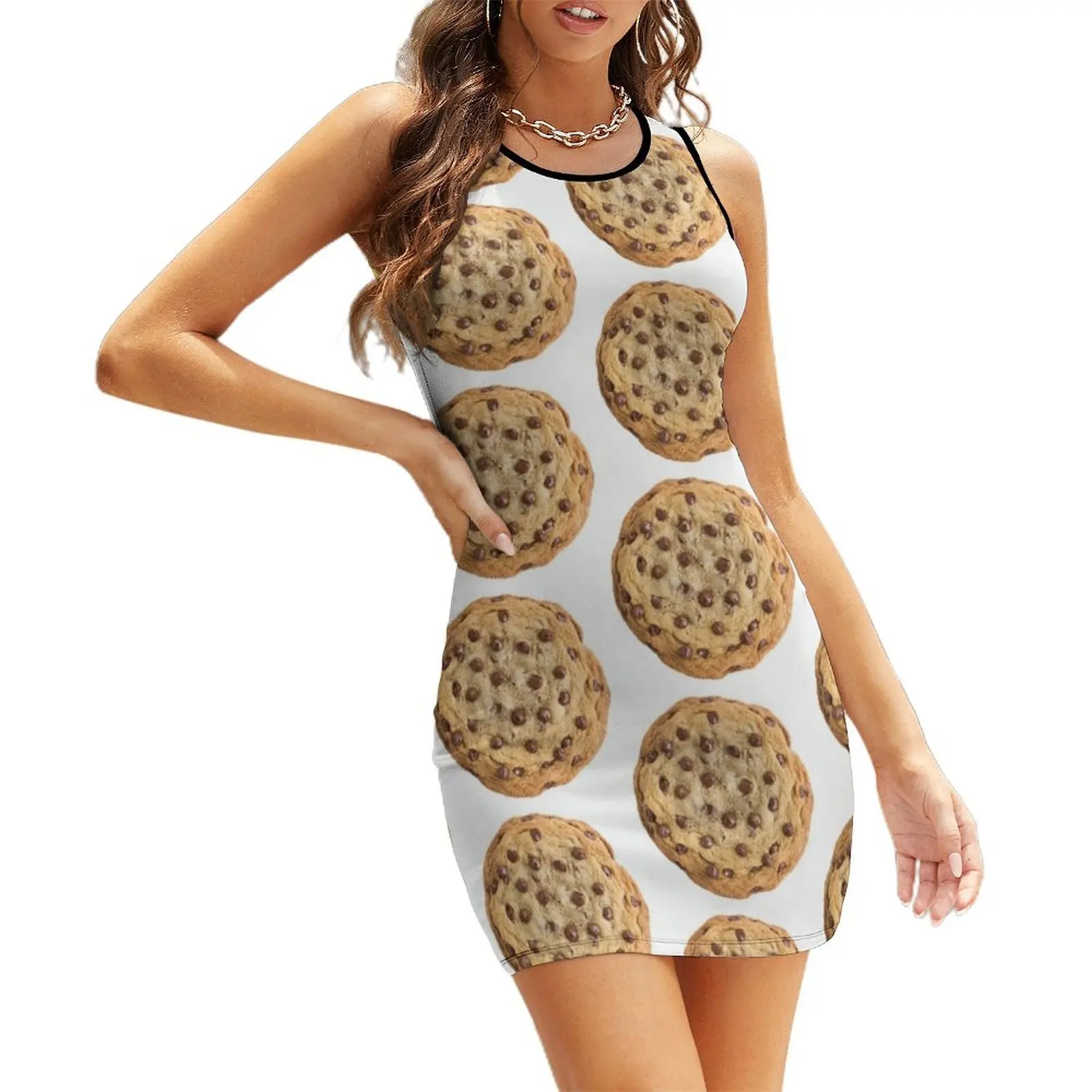 

Chocolate Chip Cookie Sleeveless Sundress summer dress woman 2025 dress women summer dresses for women party dresses women