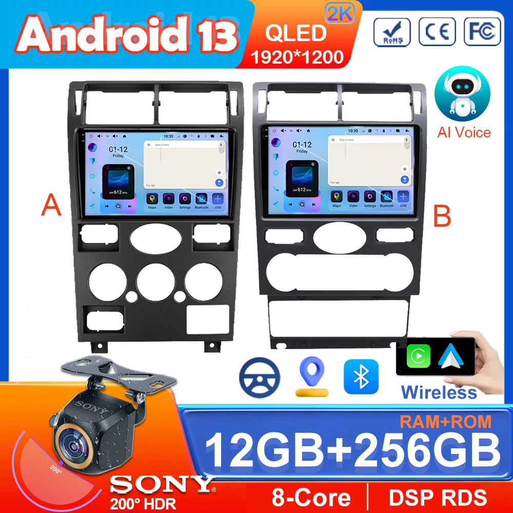 

Car Android 13 For Ford Mondeo 3 2004 - 2007 Auto Radio 5G wifi Stereo Multimedia Player GPS Navigation CPU HDR QLED Screen 2din