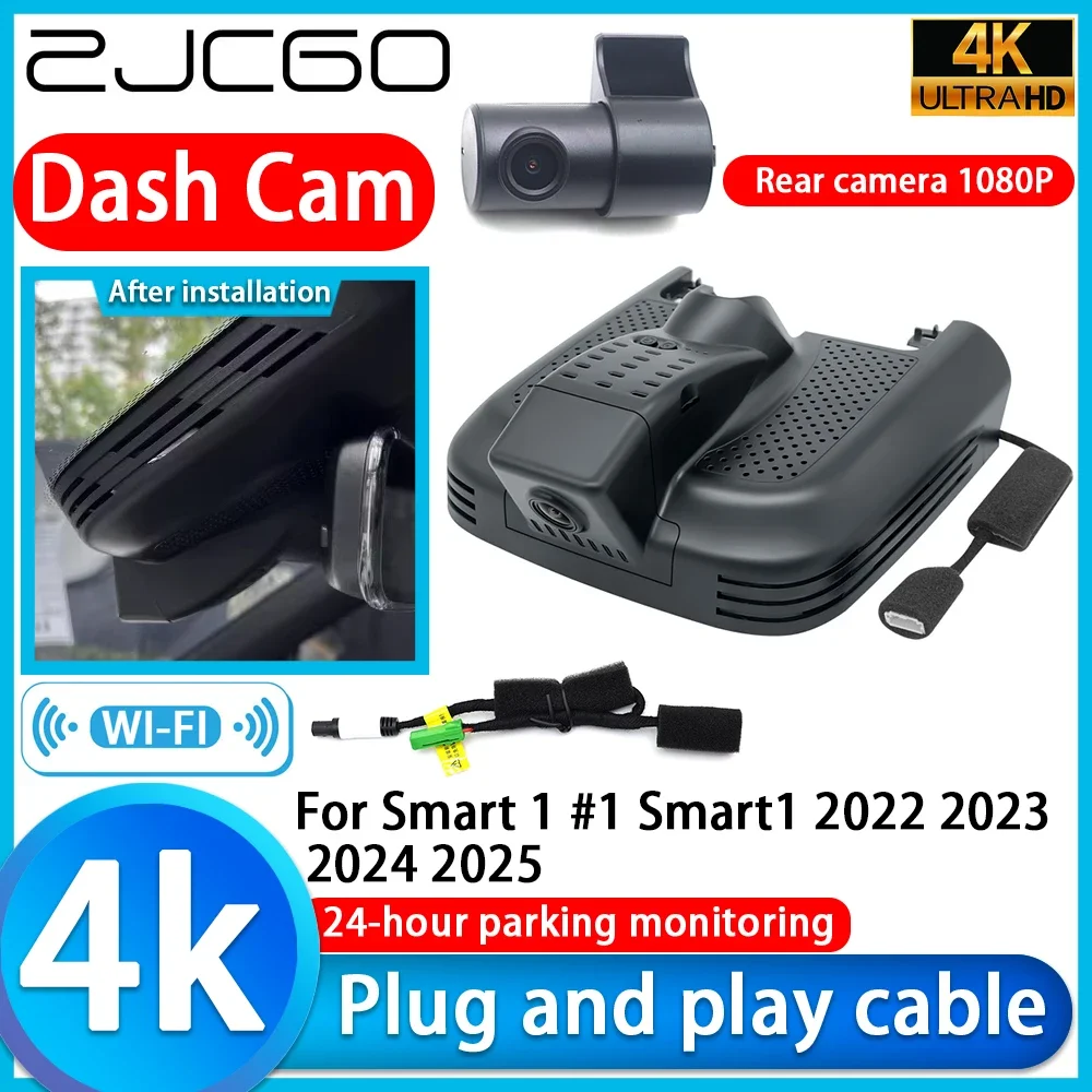 

ZJCGO Video Recorder 4K UHD Plug and Play Car DVR Dash Cam for Smart 1 #1 Smart1 2022 2023 2024 2025