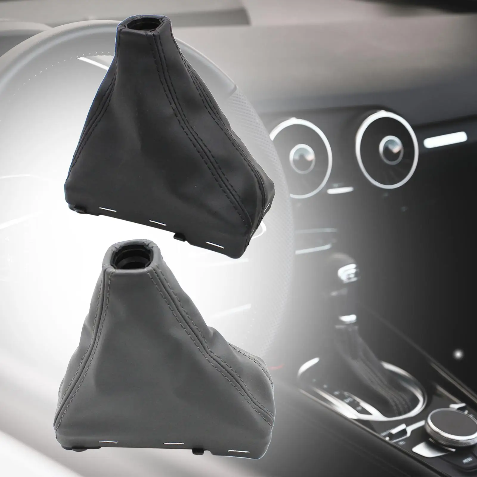Car Gear Shifter Knob Boot Gaiter Dust Cover Shifter Sleeve, Easy Installation Replace Parts for Audi A3 A4 A5 A6 C6 Q5 Q7