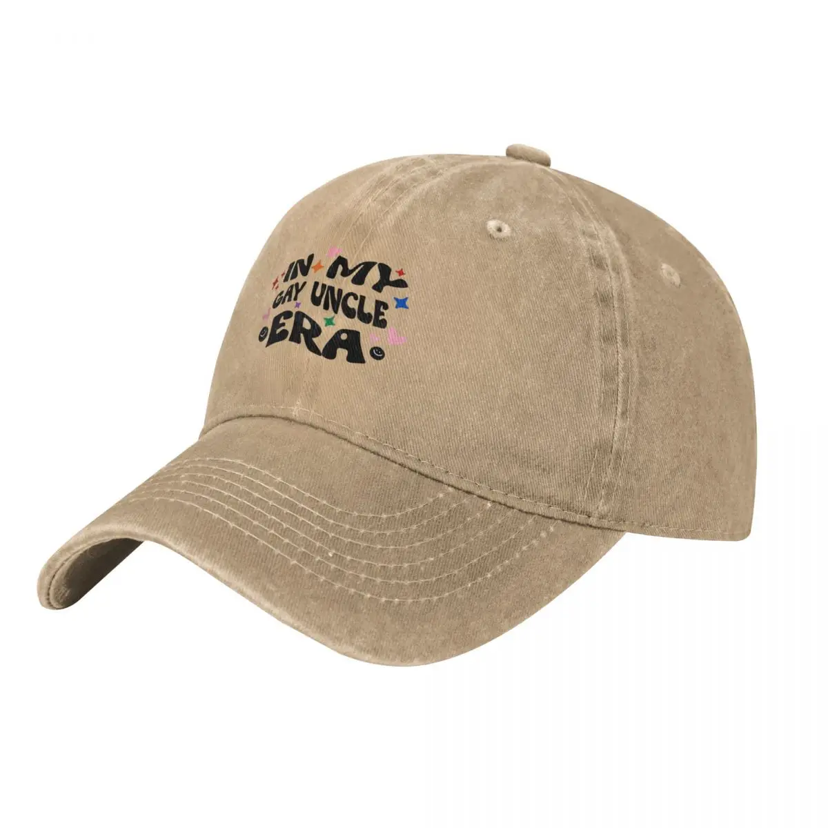 In my gay uncle era, retro groovy aesthetic typography, guncle Baseball Cap party Hat Icon Women's Beach Visor Men's