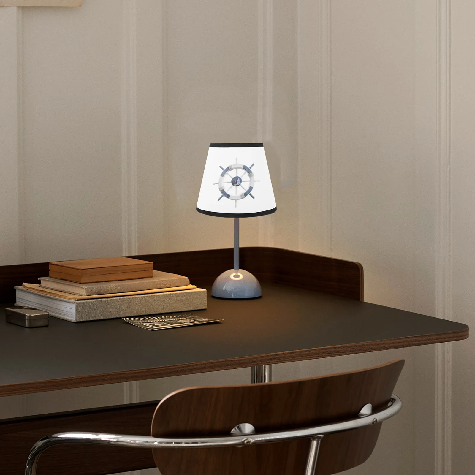 

Cloth Lampshade Rudder Pattern Replacement Lamp Shade Decorative for Table Floor Desk Bedside Lamp Accessory Cloth Lampshade