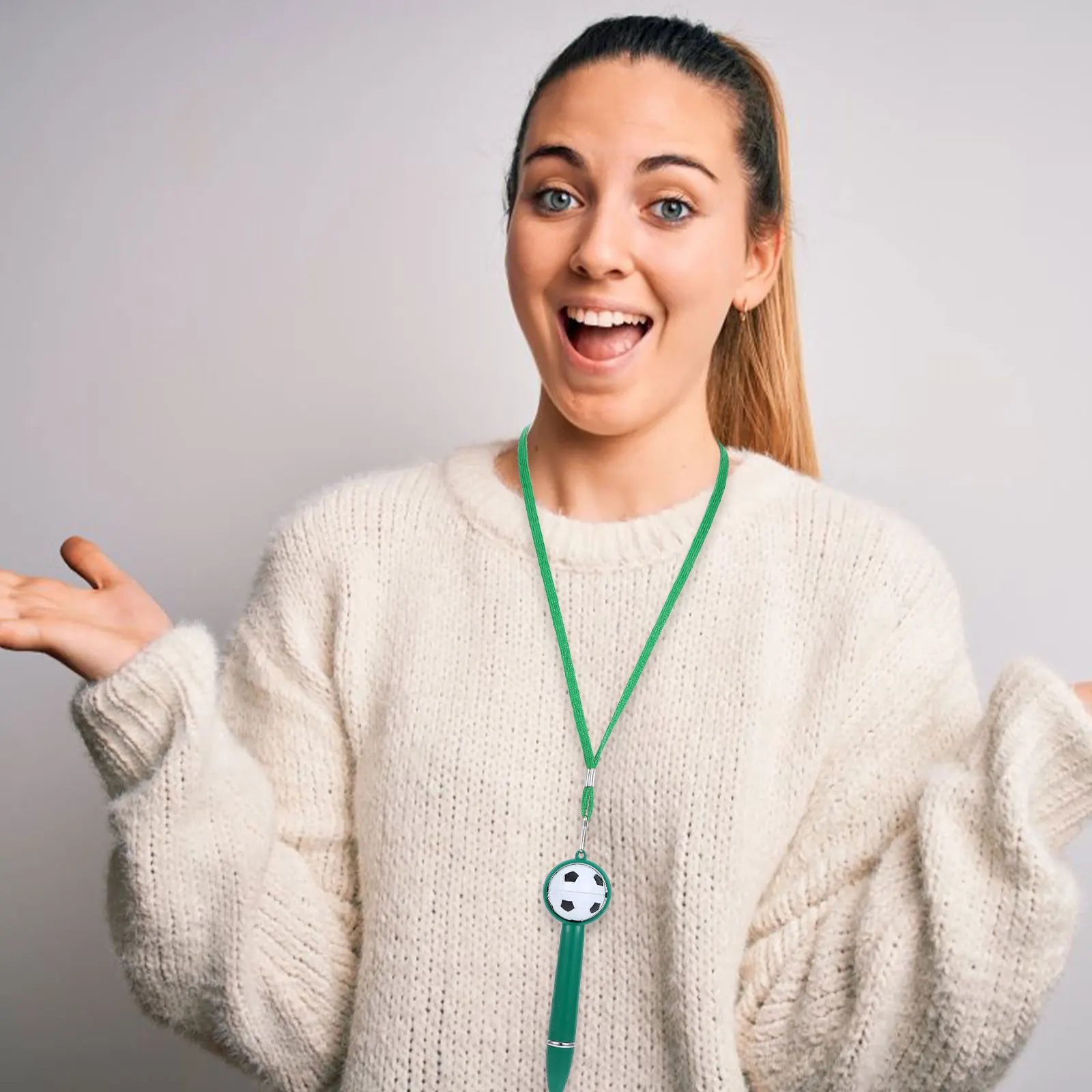 

4Pcs Soccer Ballpoint Pens Creative Football Design Smooth Writing Office School Supplies Lanyard Nonslip Grip