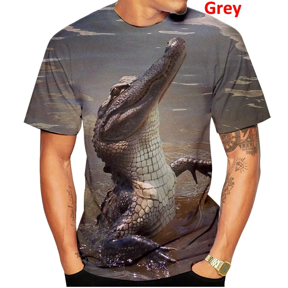 2022 أحدث صيحات الموضة الرجال النساء التمساح ثلاثية الأبعاد مطبوعة تي شيرت قصير الأكمام بلايز S-5XL #6