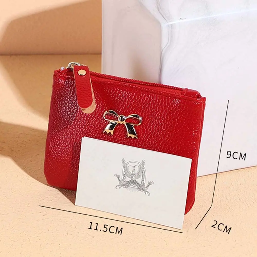 Porte-cartes en cuir PU solide pour femmes, mini porte-cartes à fermeture éclair, porte-cartes, poudres de cartes, pièce de monnaie, petit sac d'argent d'hectare, mode