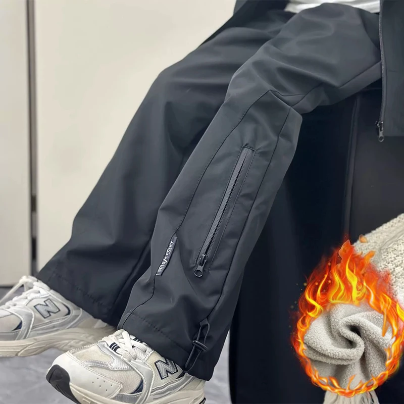 

Модные флисовые штаны для мальчиков, осенне-зимние детские повседневные спортивные штаны, ветрозащитные теплые брюки для подростков, детская одежда для детей 4-14 лет