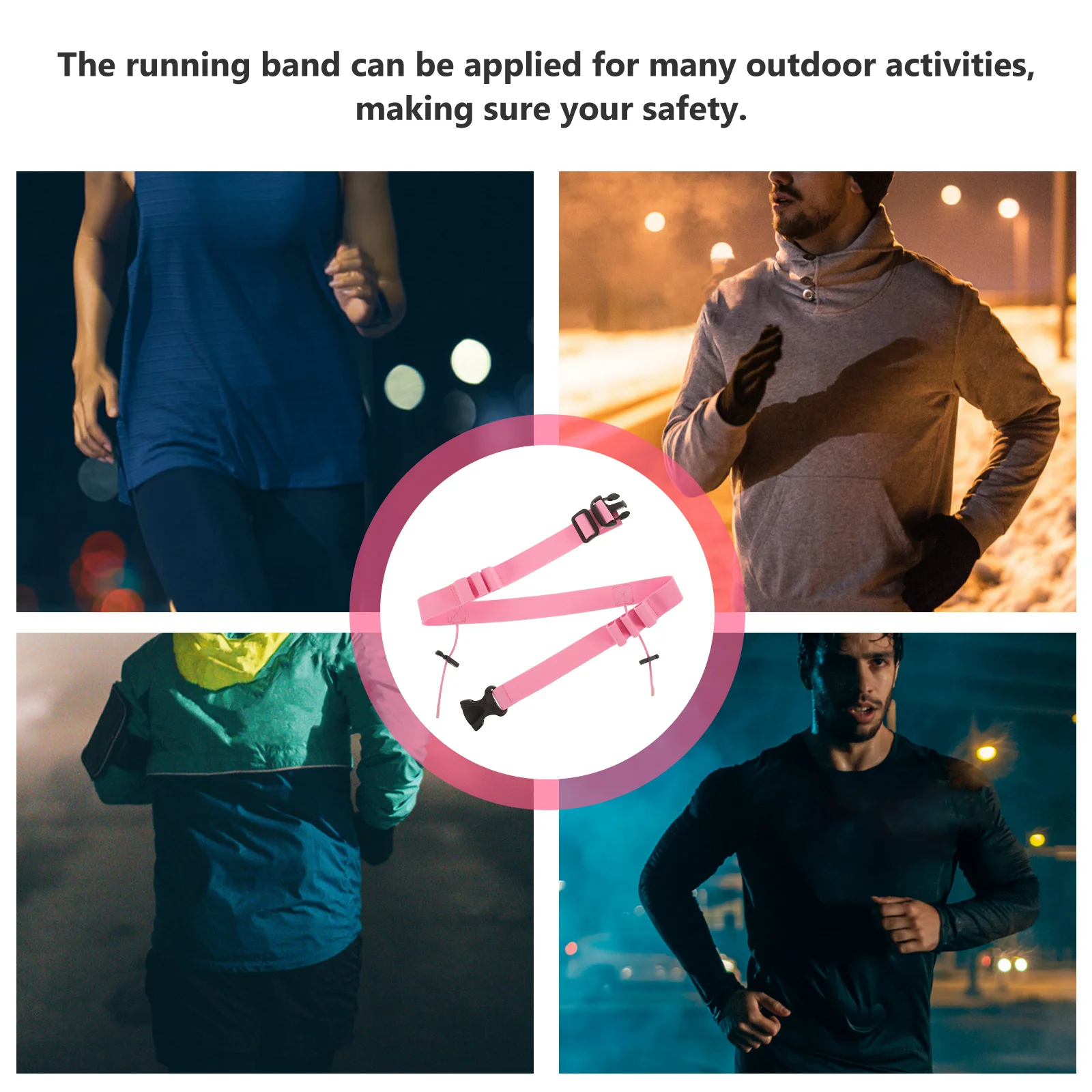 

Running Bib Belt Reflective Running Waistband Reusable Competition Band Secure Race Bib Holder Sports Supplies