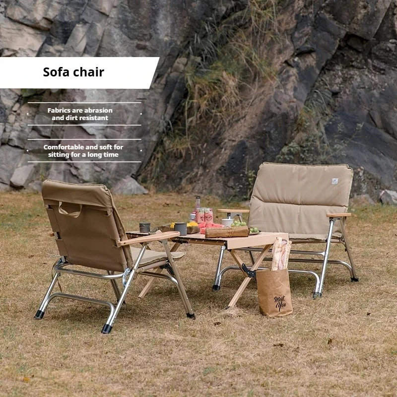 

Mountainhiker Outdoor Camping Khaki Sofa Chair 600D Oxford Cloth Folding Portable Outdoor Camping Parent-child Double Sofa Chair