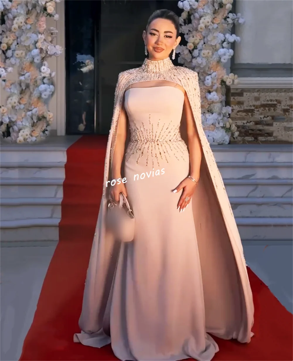 Vestido de celebridad elegante personalizado, chal largo de cuello alto, ocasión a medida, vestidos largos formales de trompeta, vestido de noche con purpurina