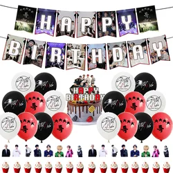 Strayed Kids Merch 5 Star Party Decorations Include Happy Birthday Banners, Cake Toppers, Cupcake Toppers, Balloons
