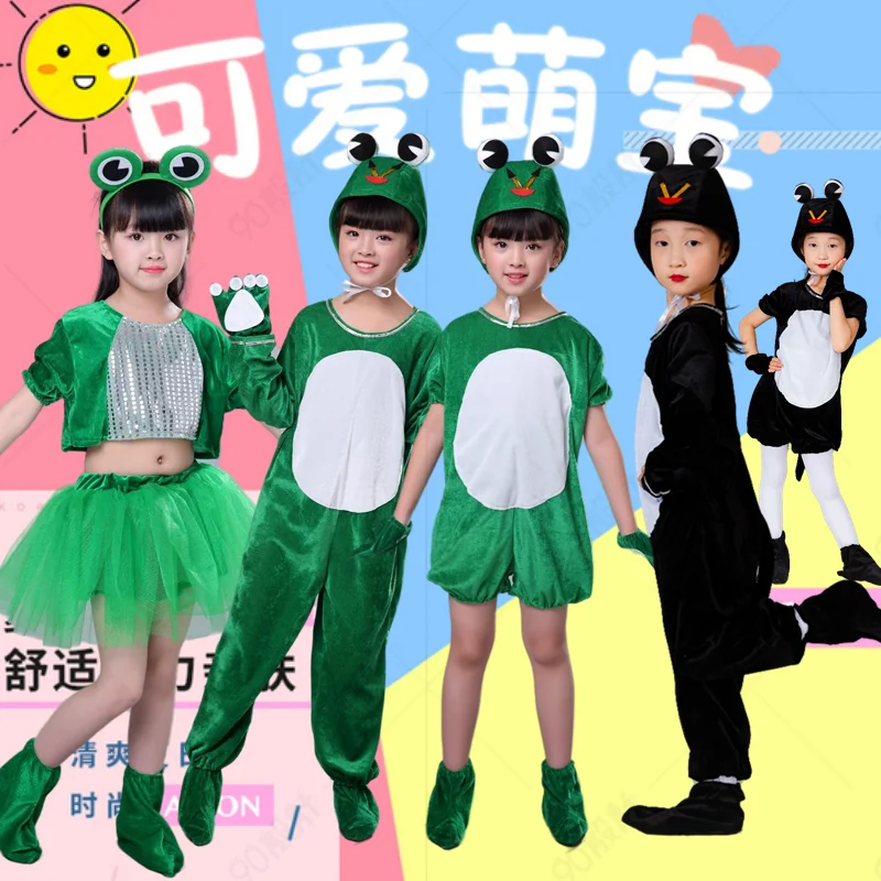 Little Frog Performance Clothing Children's Tadpole Looking for Mom Little Jumping Frog Cartoon Animal Dance Clothing