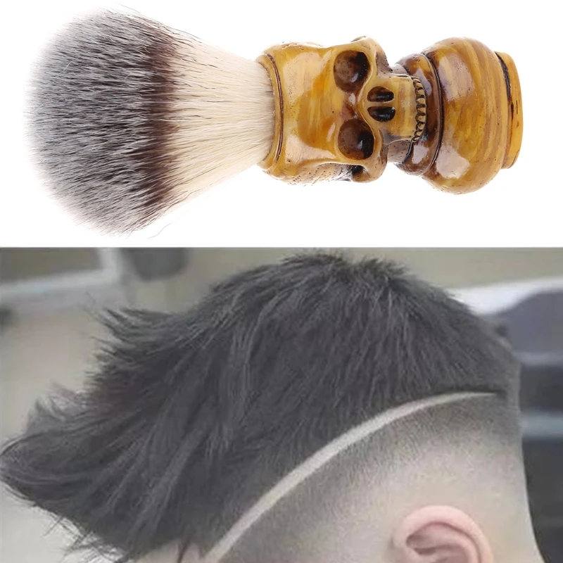 Blaireau rasage poils blaireau crâne fait à main manche en bois-cadeau pour hommes