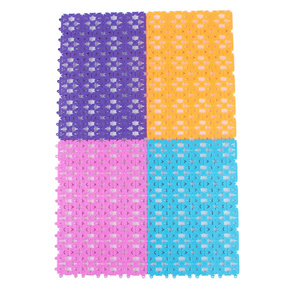 

4pcs Pet Cage Mats Breathable Non-slip Rabbit Cage Mat Multi-function Mesh Nest Plastic Pad Pet Supplies (Random Color)