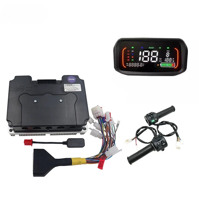 FarDriver ND72890 V2 450A Peak 890A 6KW-8KW Hall BLDC Motor Controller with N7 N1S ONE-Line Speedometer Display T08 Throttle