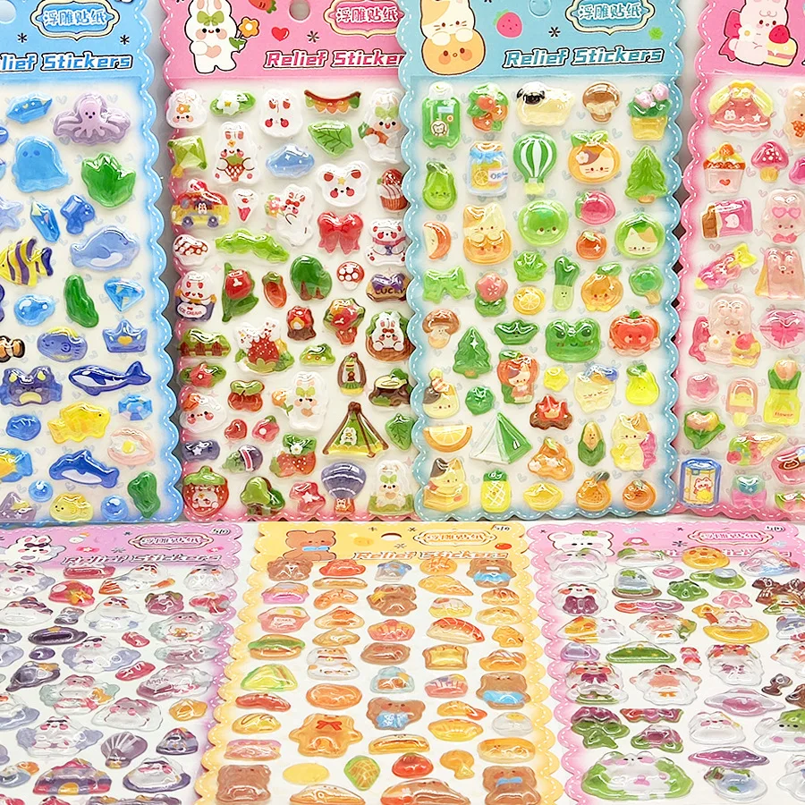 

Children's Colorful Crystal Candy Stickers INS Style Stationery Decorative Stickers, 3D Transparent