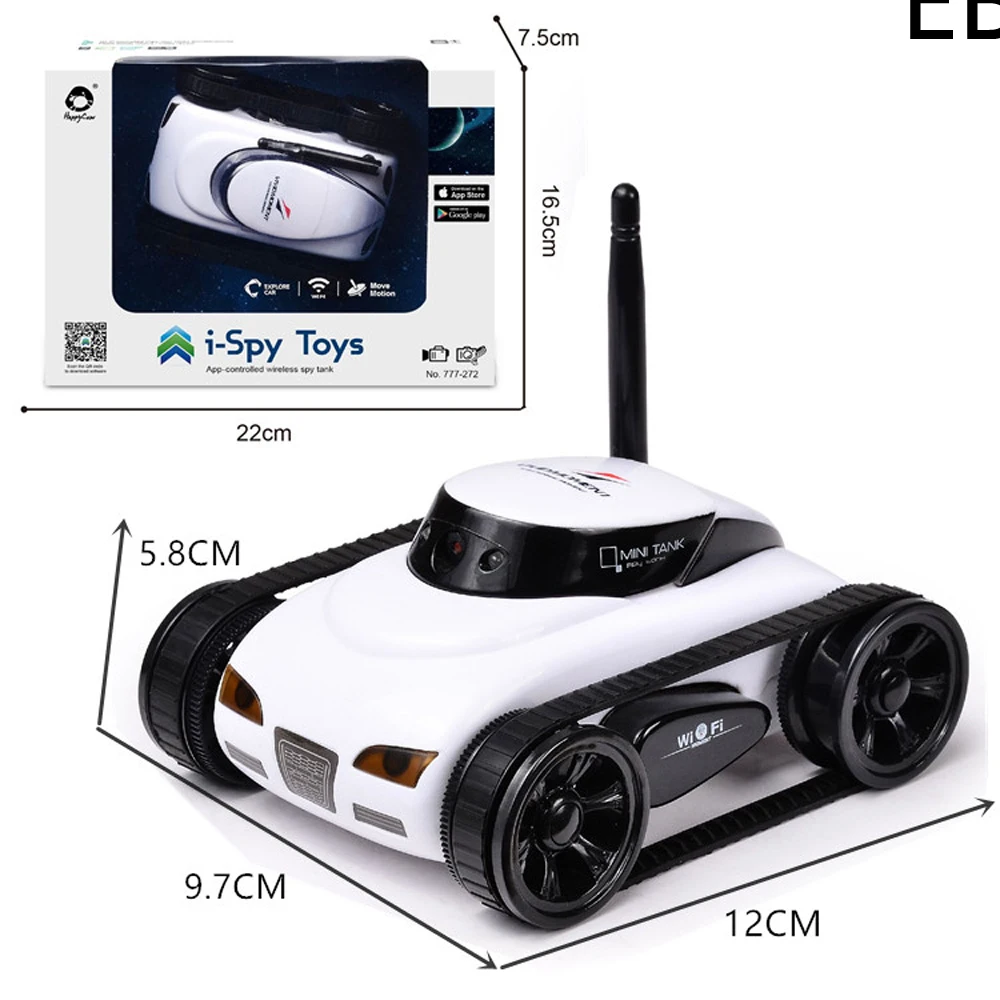 EBOYU 272 Wifi Mini i-spy RC Tank Car RC Camera Cars HappyCow 777-272 with 30W Pixels Camera for iPhone iPad iPod Controller