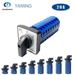 LW26-20 YMW26 Series Silver Contact 1-8 Poles 20A 660V Control Power Rotary Selector Changeover Cam Switch LW28-20