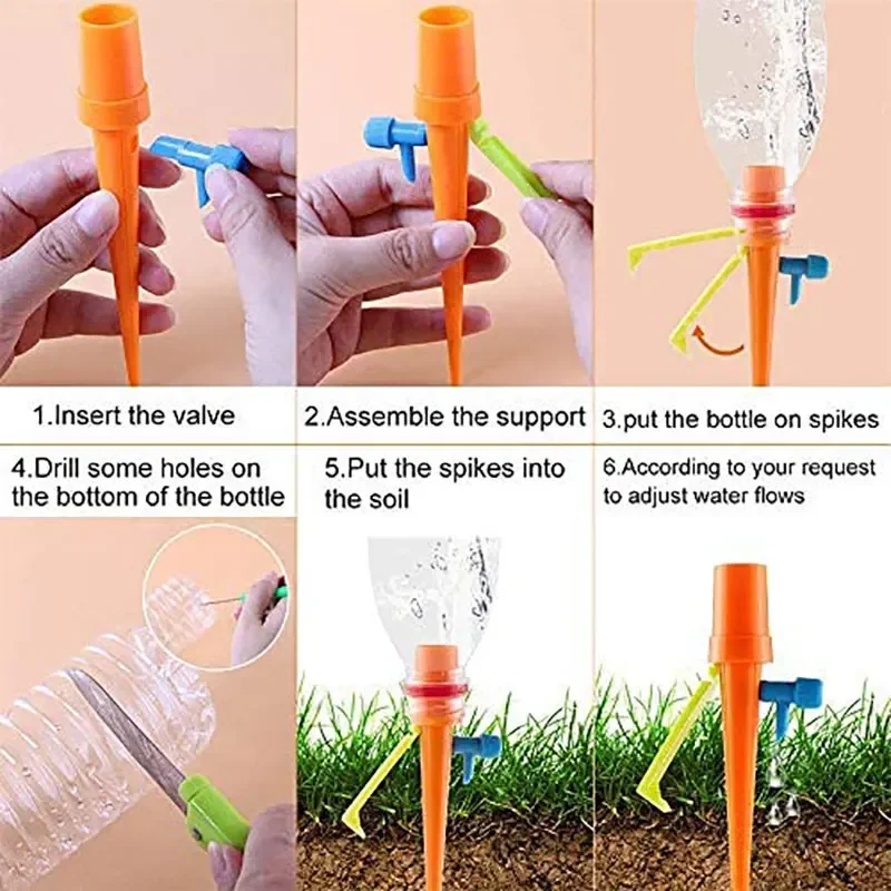 1-18PCS Auto Drip Irrigation Watering System Dripper Spike Garden Household Plant Watering Device Plant Garden Gadgets Creative