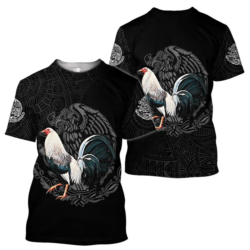 Fighting Rooster 3D Print O-Neck T-shirt Men Pullover Casual Short Sleeve T Shirt Fashion Streetwear Harajuku Unisex Clothes