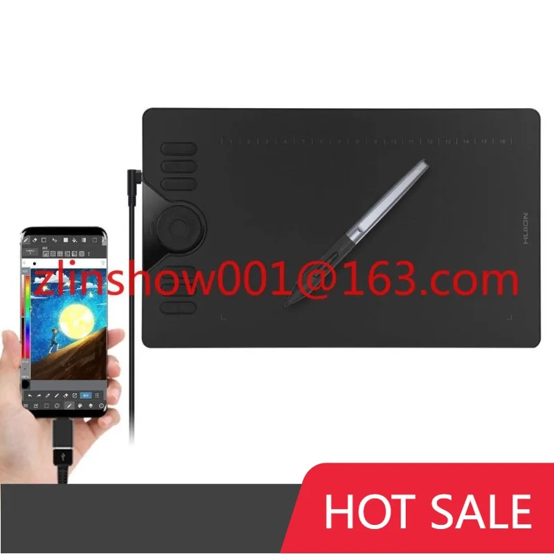 HS610 المهنية الكهرومغناطيسية الكتابة الرقمية USB الفن رسم القلم مجلس جرافيك اللوحي #1