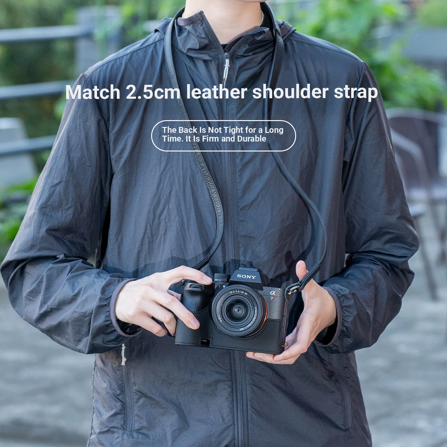 Handmade Genuine Leather Camera Protective Case for Sony A7R6/A7M5/A7M4 Camera Bag A7C2/A7CR Protective Shell Shoulder Strap