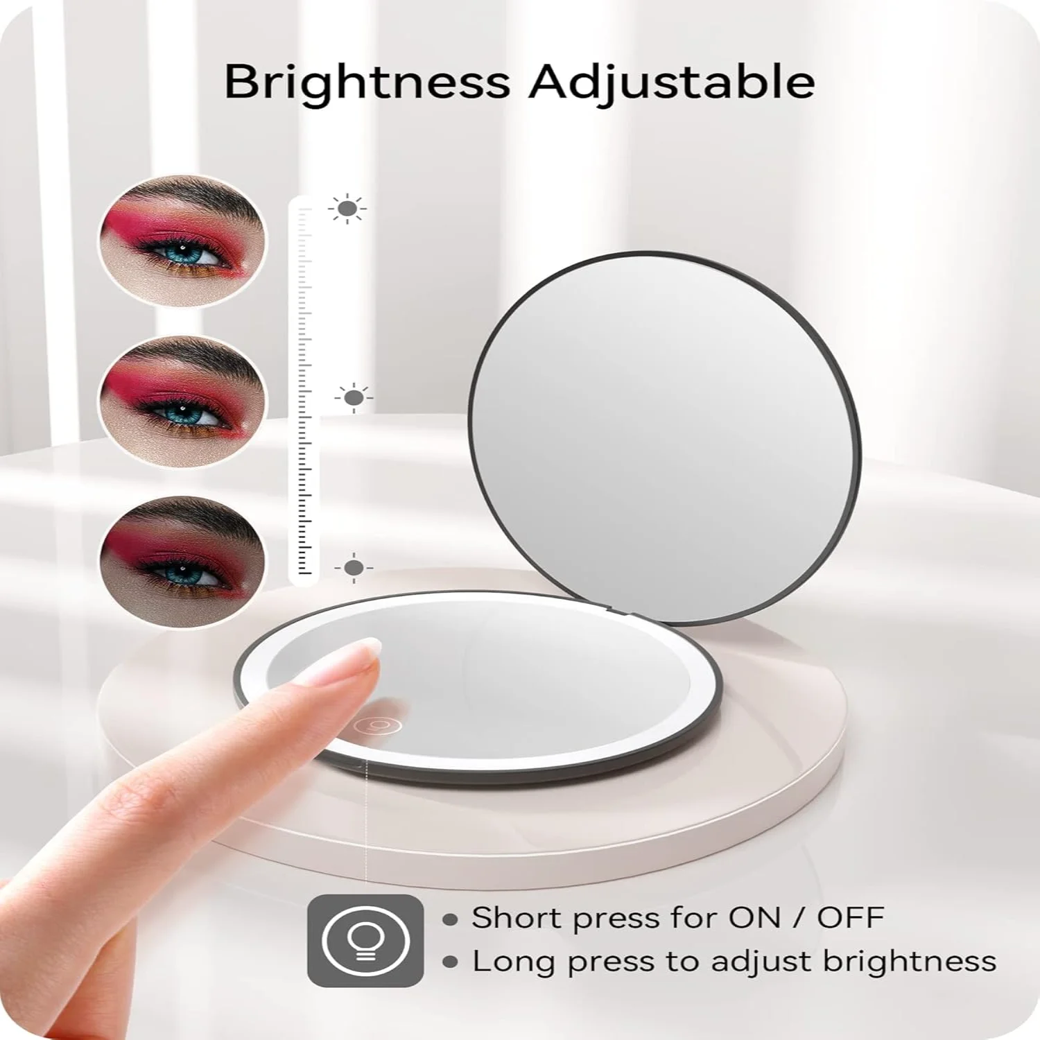 Compacte spiegel met licht voor portemonnees - Kleine reisspiegel - 1x/2x vergrote zakspiegel met licht, aan mijn dochter Compact M