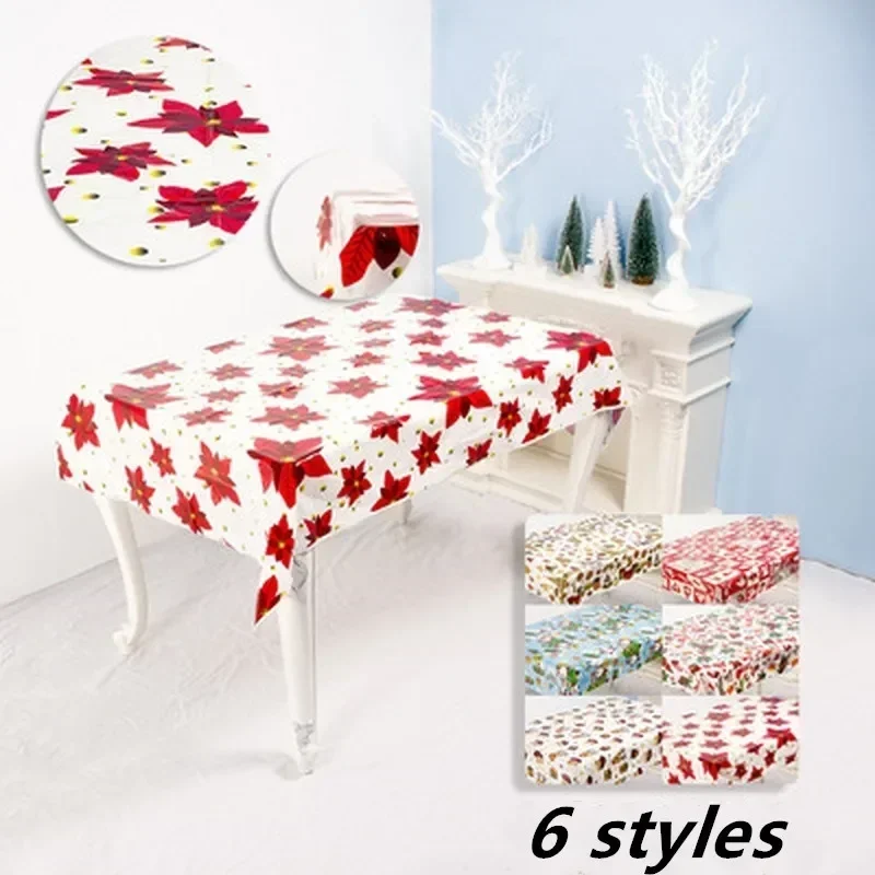 New Disposable Tablecloth Christmas Decorations for Home DIY Ornaments Xmas Decor Round Tablecloth Table Decoration
