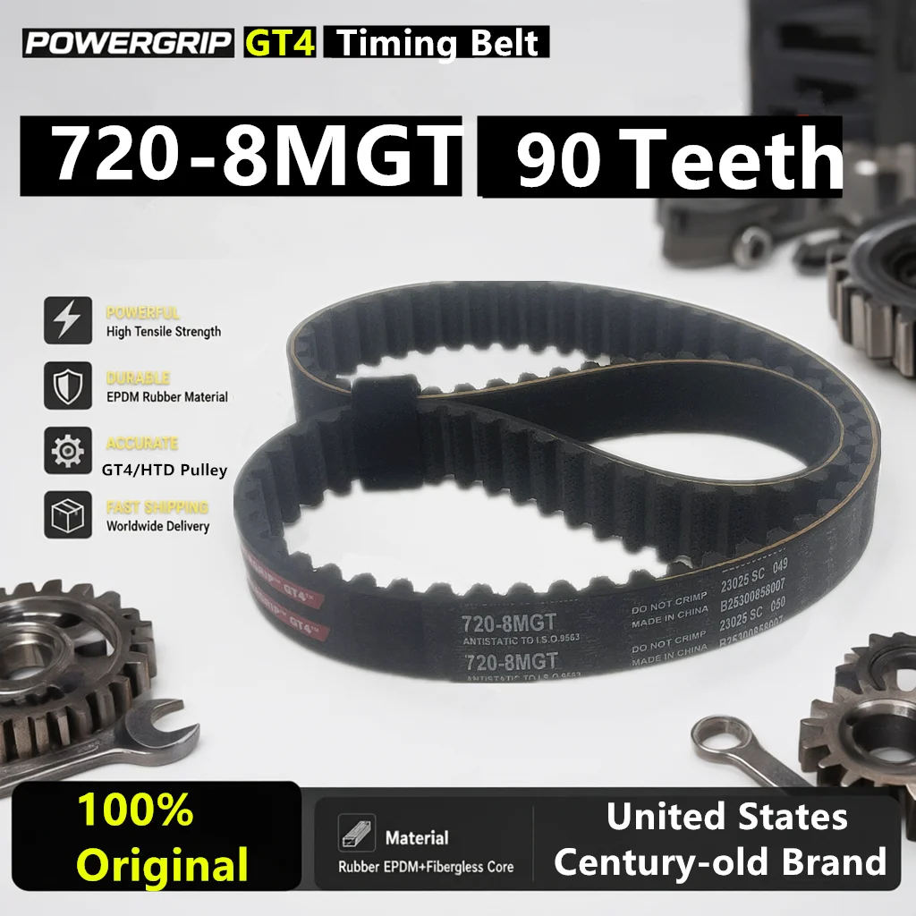 PowerGrip GT4 720-8MGT 90 Teeth Arc Teeth Timing Belt 3D Printer CNC Machine Textile Machine Fan Belt Replacement for GT3/GT2