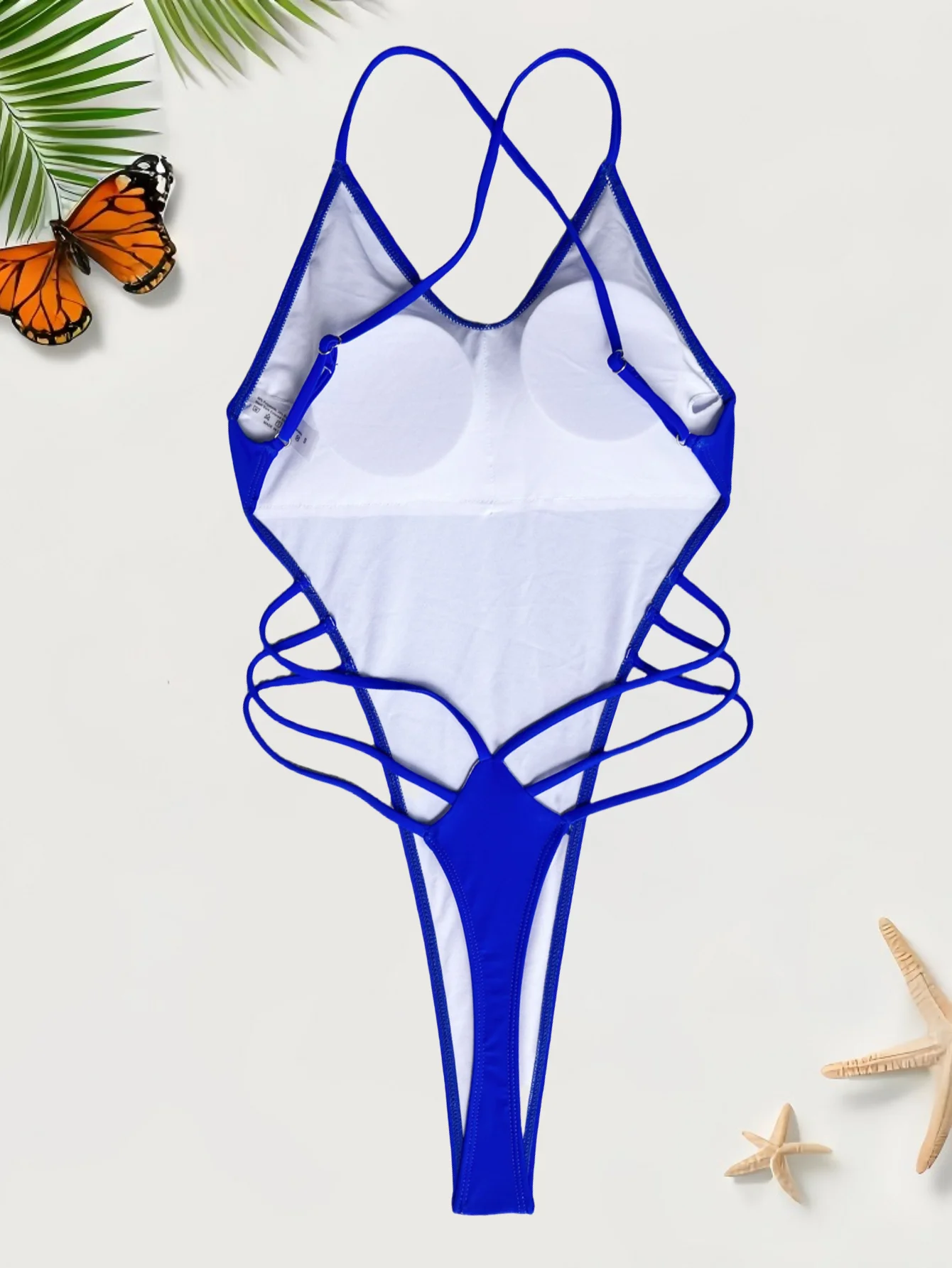 Sexy Extreme Backless Bikini One Piece Swimsuit Women High Back Thong Swimsuit Summer Beach Women Bikinis Sets Solid Swimwears