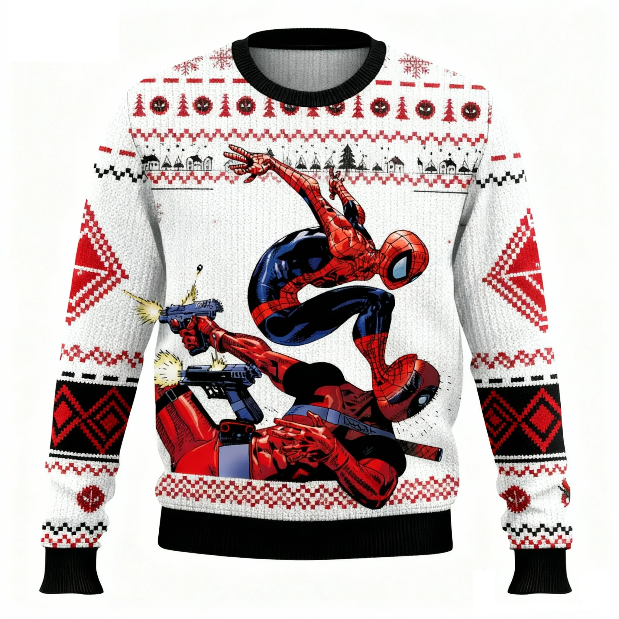 

Spider Man Deadpool Christmas Sweater Marvel Superhero Men's AutumnWinter Top Christmas Gift Party 3D Printing Trendy Loose 2026