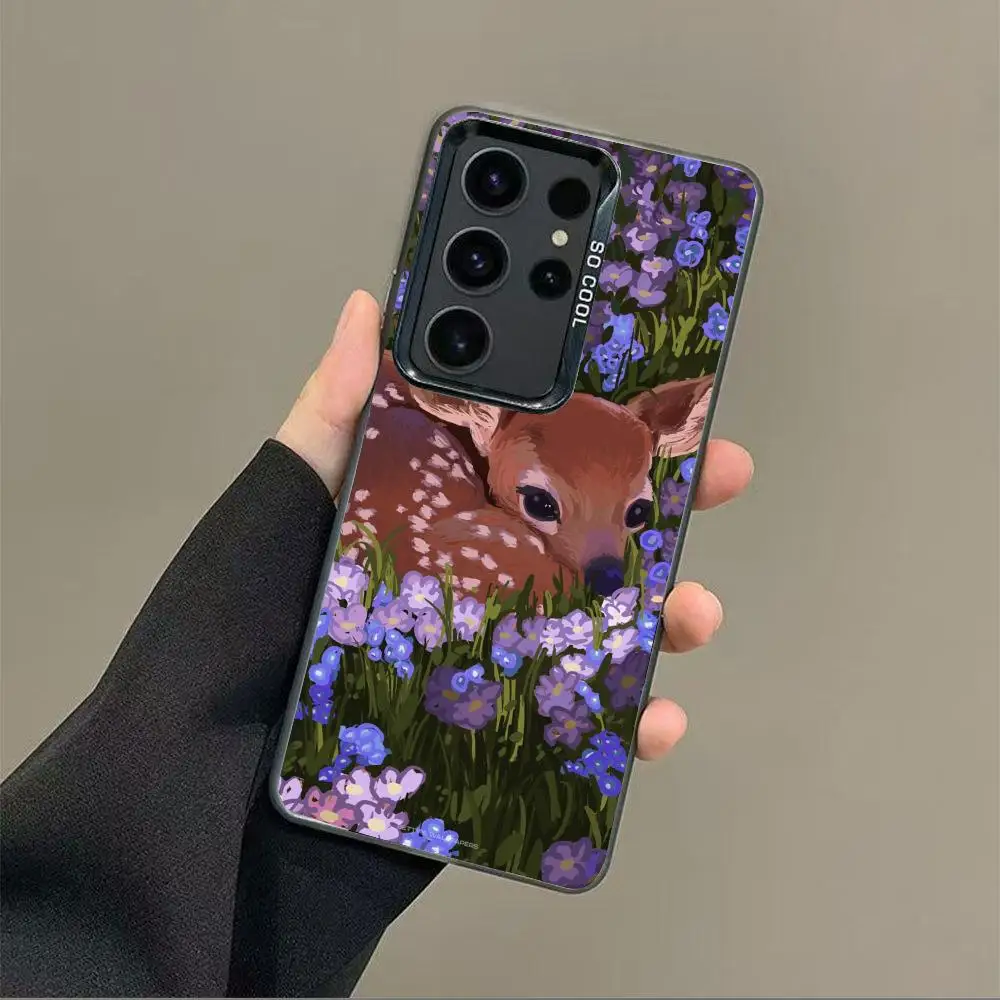 

Cute little deer case for Galaxy S25 S24 S23 S22 S21 S20 Ultra/ FE/Plus shock-proof rear cover anti-fingerprint
