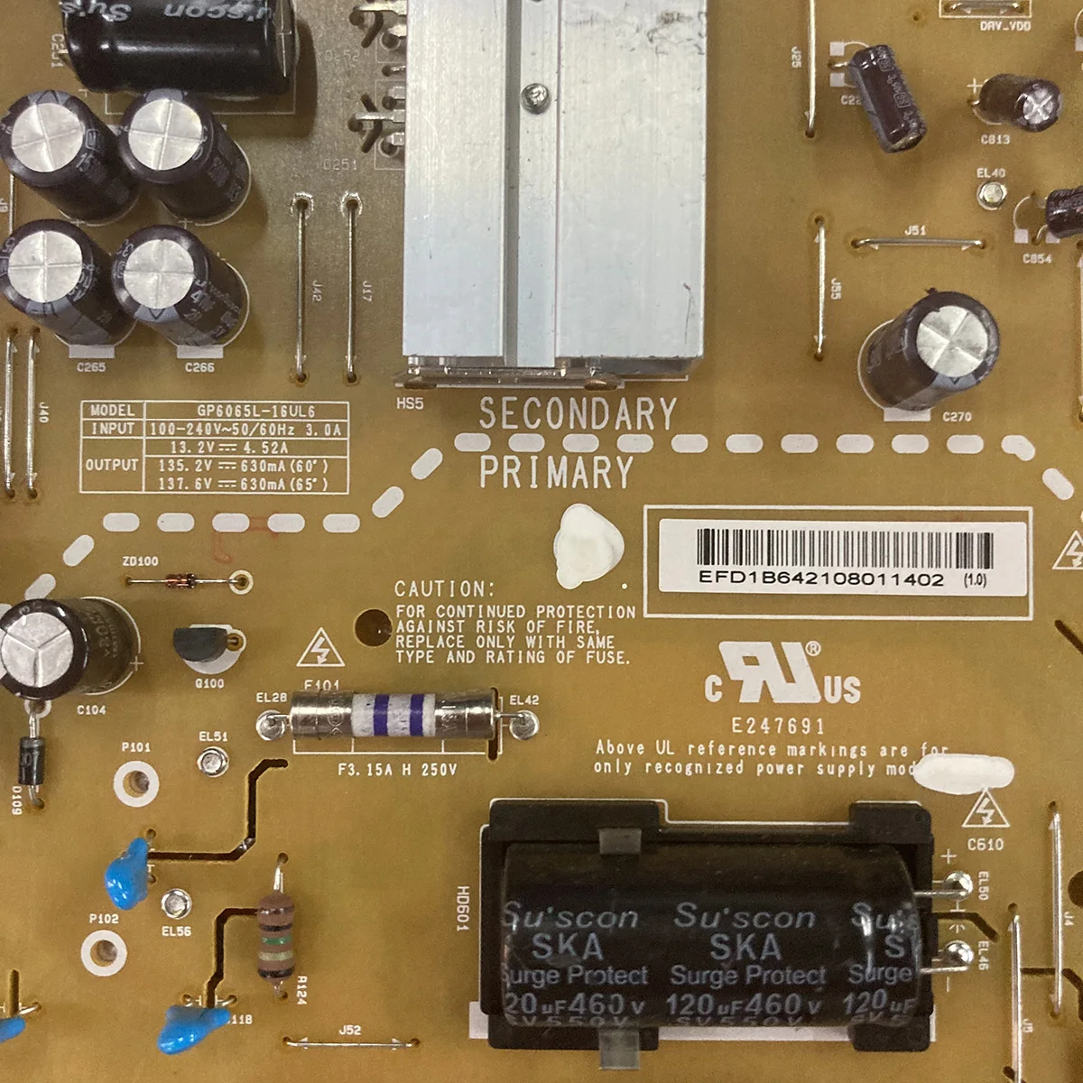 Good test power supply plate for GP6065L-16UL6 EAX66796301 EAY64210801