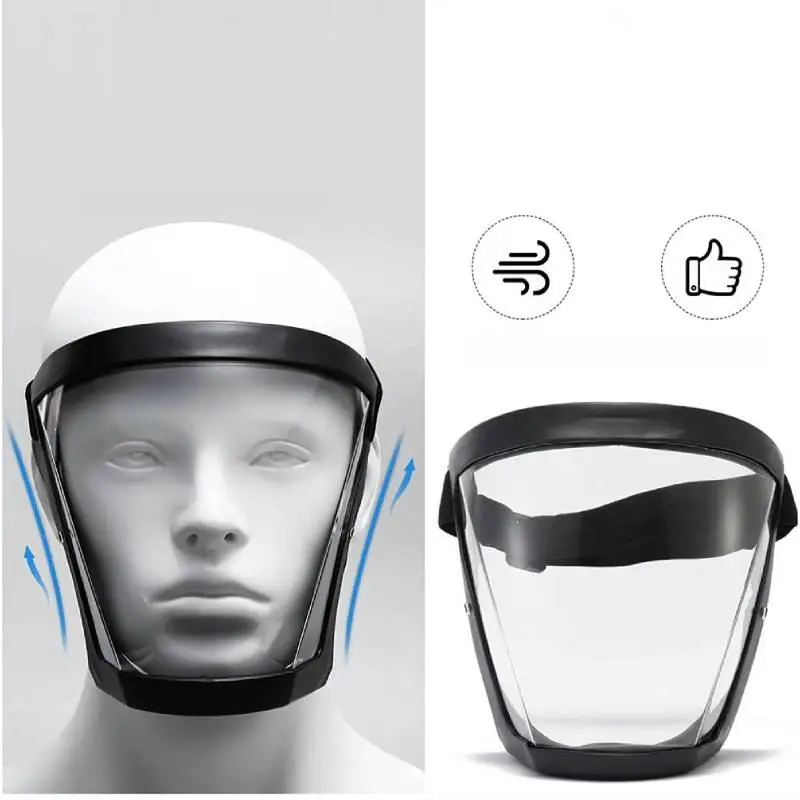 Work Protection Mask Transparent Full Face Shield Oil-splash Proof Kitchen Mask Motorcycle Cycling Windproof Glass Kitchen Tool