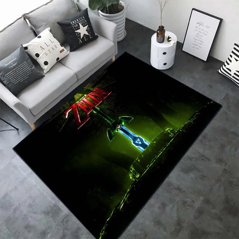 Legend of 2-Zelda Printed Floor Mat Carpet 15 Sizes Living Room Bedroom Bedside Window Sill Bathroom Floor rugs Home Decoration