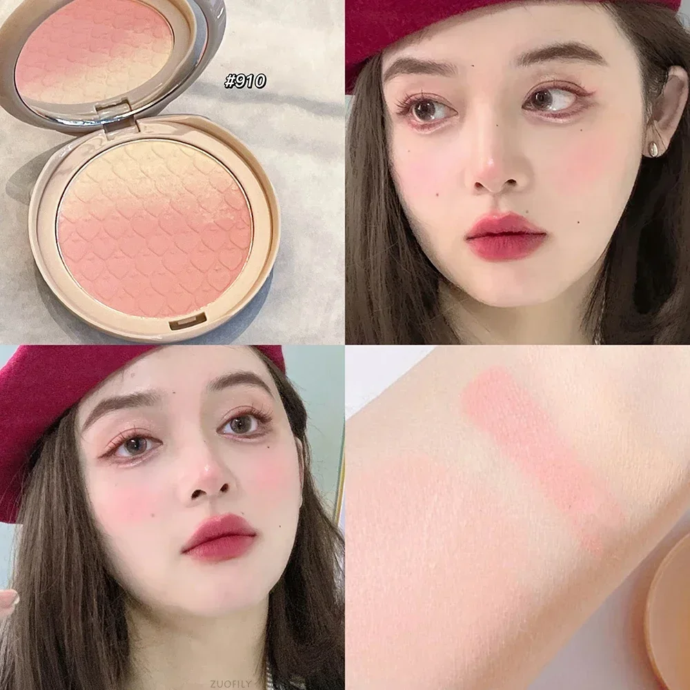 5 Farben Gesicht Rouge Wange Tönung Rose matt erröten Make-up Liebes palette lang anhaltende natürliche allmähliche Änderung Puder Rouge Kosmetik