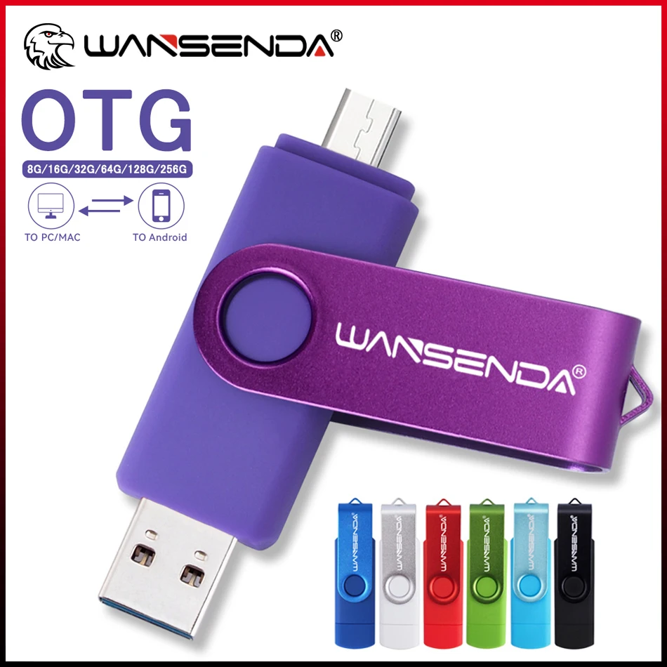 New WANSENDA USB 3.0 Flash Drive Smart Phone OTG Pen Drive 16GB 32GB 64GB 128GB 256GB High Speed Pendrive USB Memory Stick