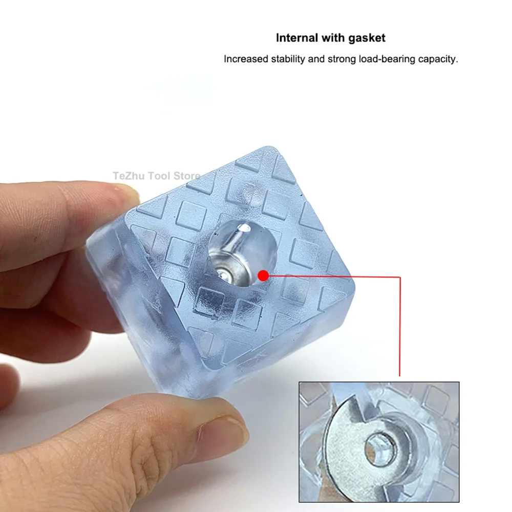 Gambe per mobili in PVC Gambe per sedie Tavolino Comodino Armadietto Protezione per pavimento Copertura rotonda Fondo quadrato Trasparente antiscivolo