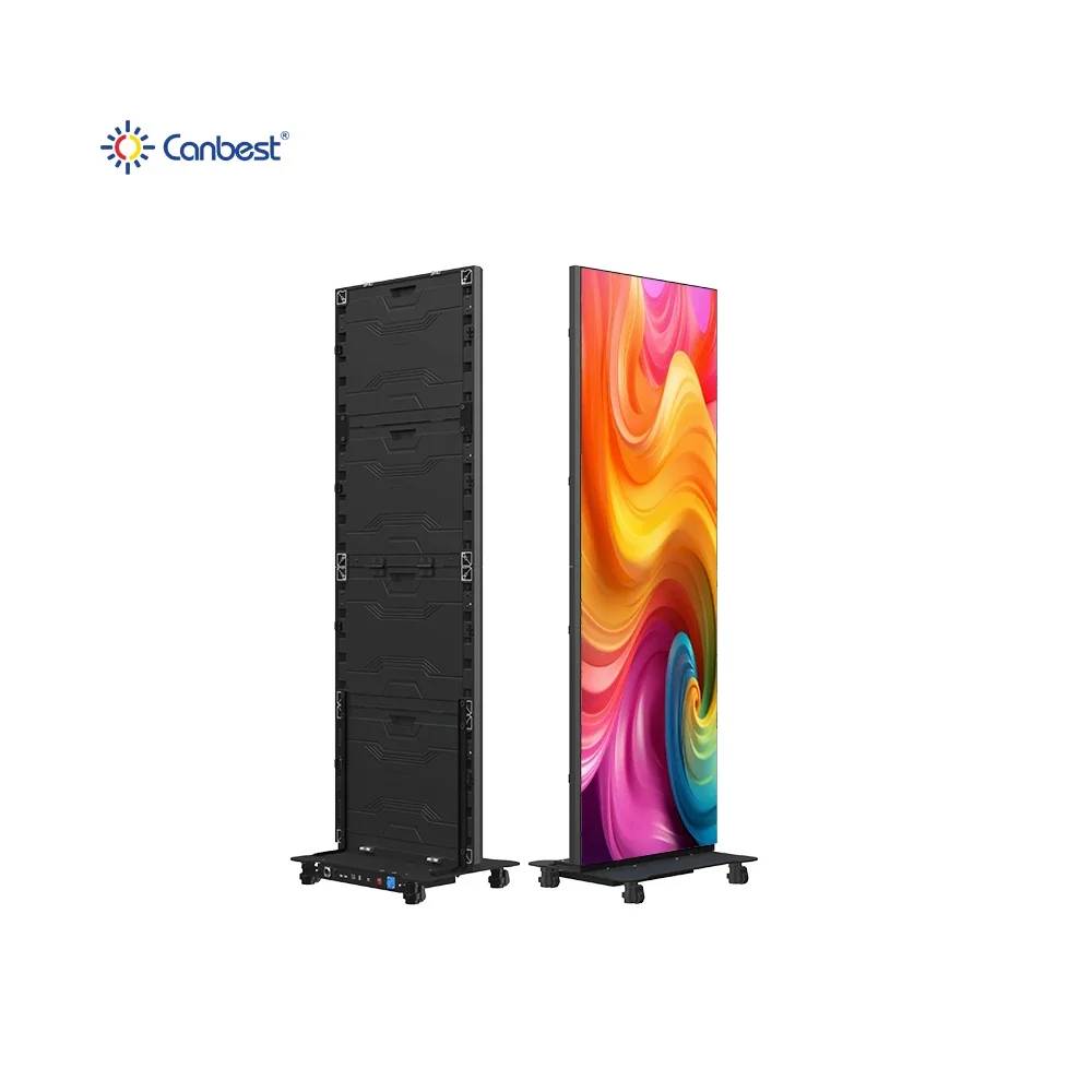 P1.2 P1.5 P1.8 P2.5 GOB Plug and Play Foldable LED Totem Banner Display Screen Freestanding Indoor LED Screen for Retail Store P