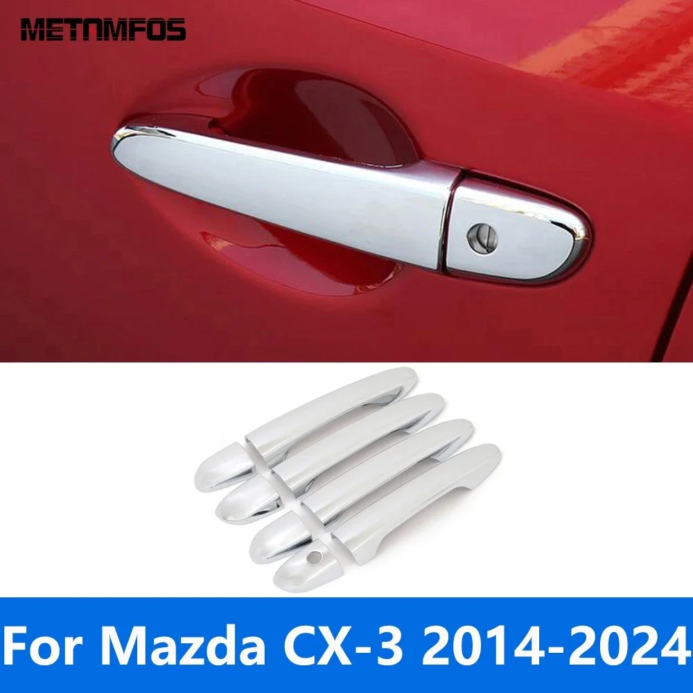 Accessories For Mazda CX-3 CX3 2014-2021 2022 2023 2024 Exterior Chrome Side Door Handle Cover Trim Protection Cap Car Styling