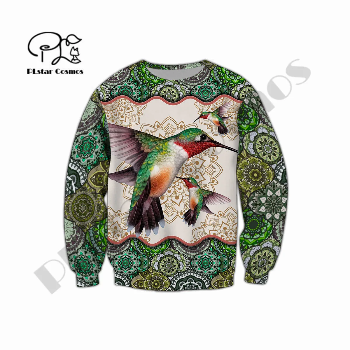 PLstar Cosmos Newest 3DPrint Hummingbirds Mandala Birds Harajuku Streetwear Casual Unique Unisex Hoodies/Sweatshirt/Zip B-2