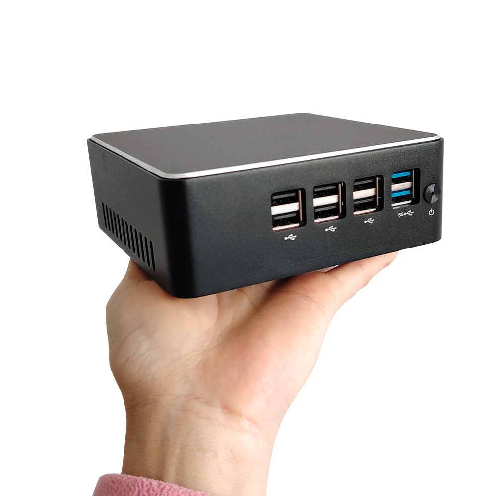 

N100 CPU Mini PC 8 USB 3 Display Port 4K Metal Case Smart Fan Home Business 24-hour Shipping NUC Portable Mini PC Used