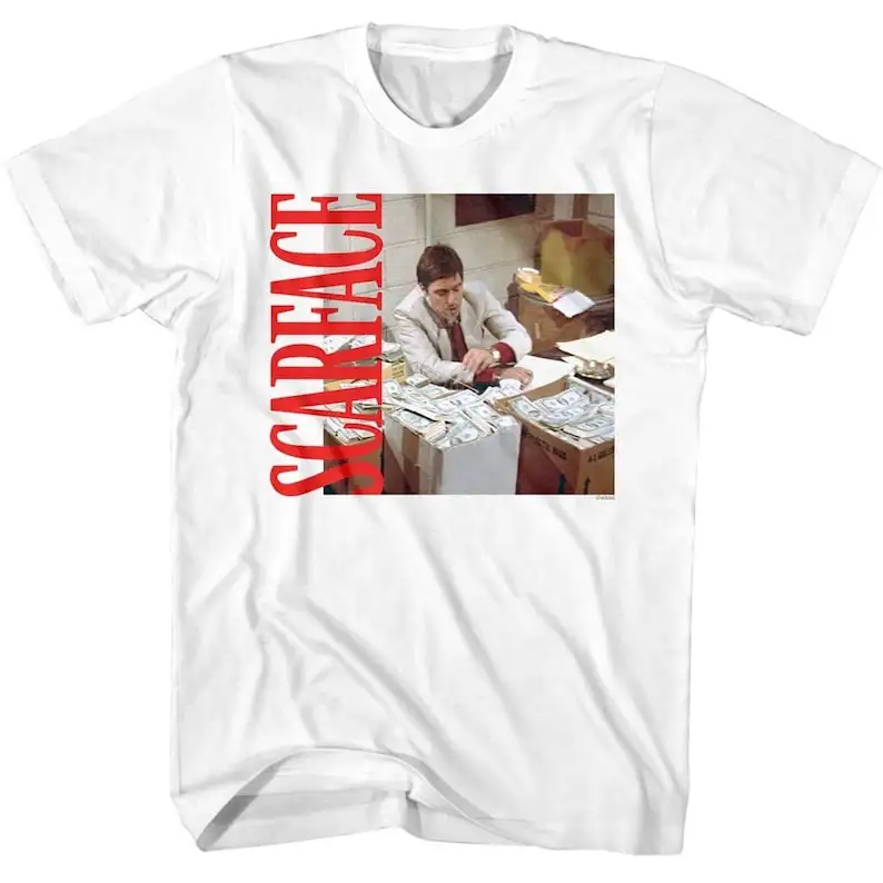 Scarface Men's Shirt Money Tony Montana Gangster Movie Graphic Tees