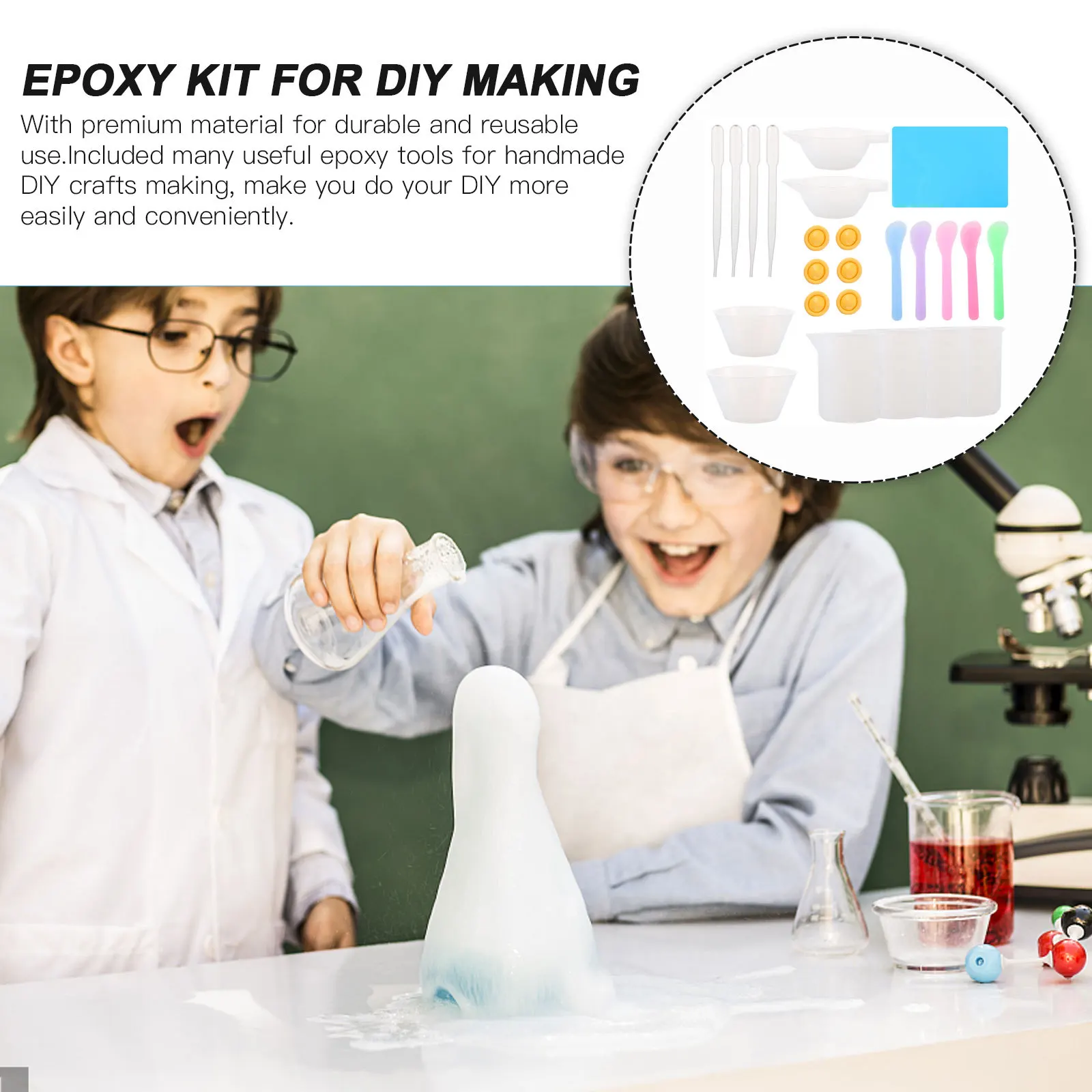 

36pcs Epoxy Tools Kit Durable Diy Epoxy Material Kit For Handmade Crafts Coaster Bowl Mat Keychain Pendant Gift Sculpting Making